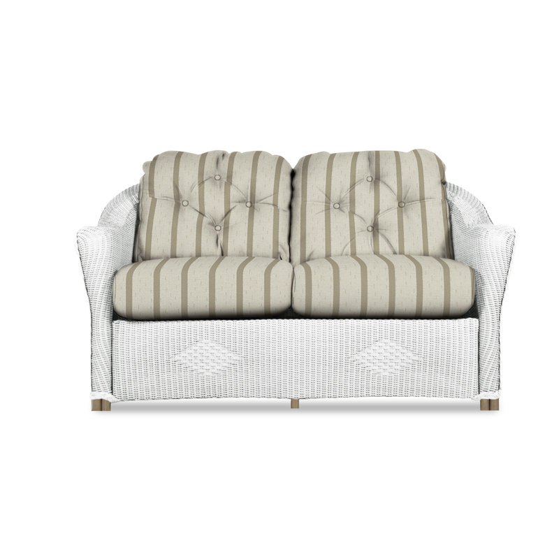 Reflections Outdoor 2 - Seat Loveseat, White, Rollo Linen