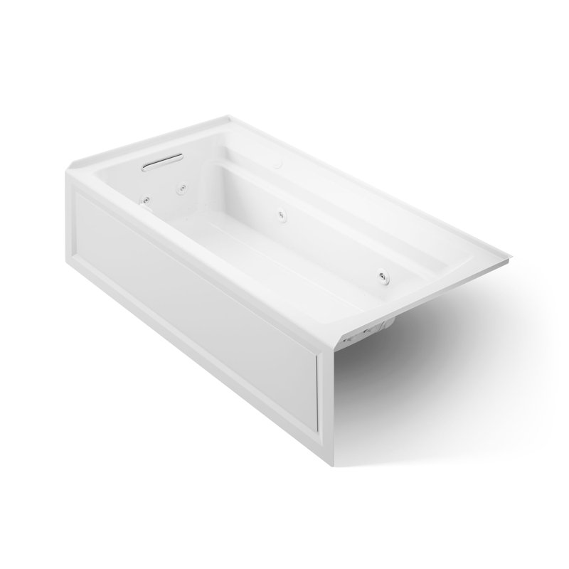 Archer 72-in X 36-in Integral Apron Whirlpool, White, Left