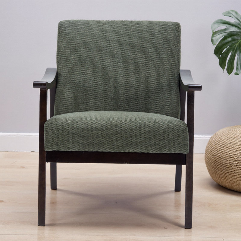 Fauteuil à dossier haut d'inspiration médiévale moderne, Vert antique