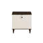 Table de chevet carrée moderne et glamour de 26 pouces, à deux tiroirs cannelés et à contraste blanc-brun, avec port USB