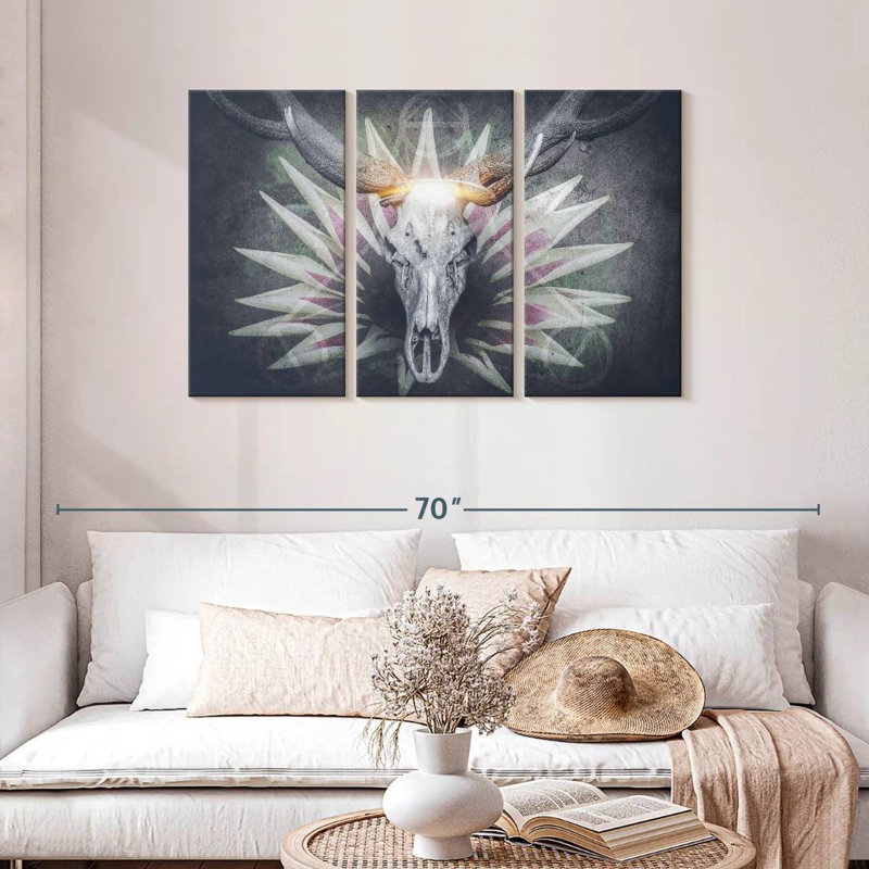 Hitzel Devil Deer Skull, 28" H x 45" W