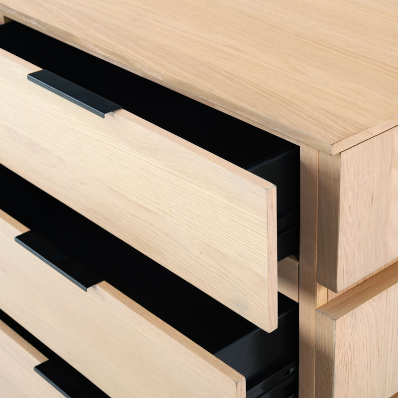 Titus 6 Drawer Stacked Dresser, Oak