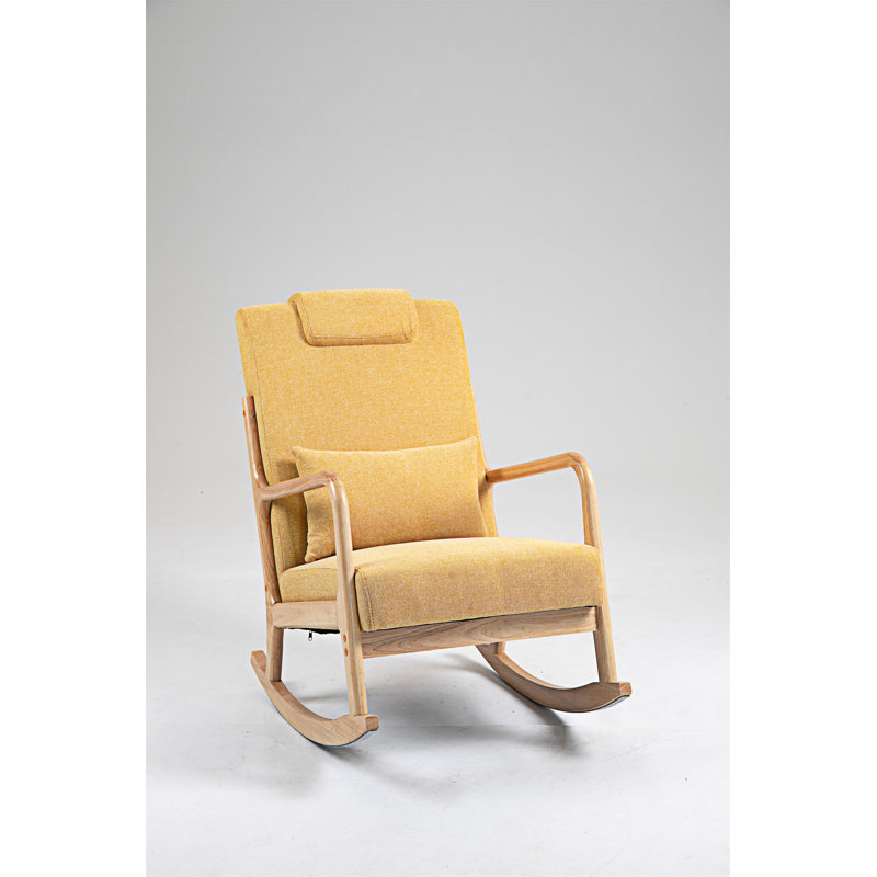 Chaise berçante moderne rembourrée, Jaune