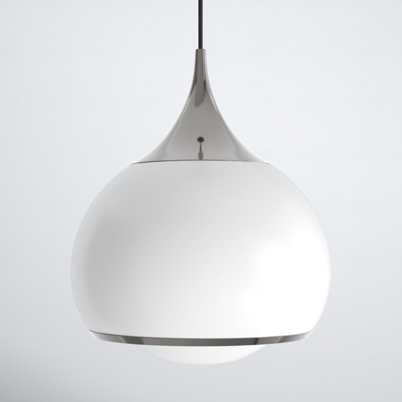 Kegan 1 - Light Single Pendant, 17.25" H x 14" W x 14" D, Polished Nickel