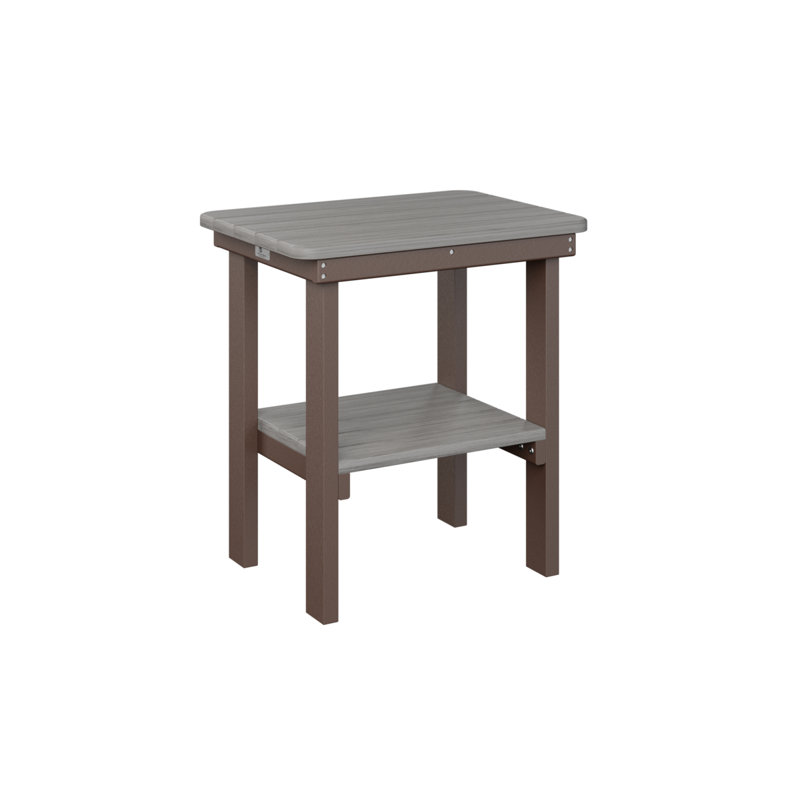 Berlin Gardens Rectangular End Dining Table, Driftwood Gray, Chocolate Brown