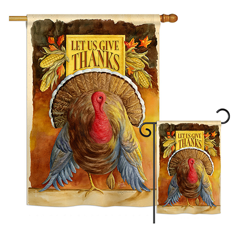 Double Sided Polyester Thanksgiving Flag Set