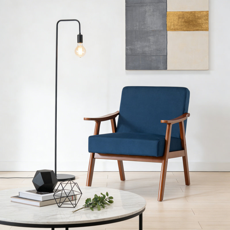 Chaise rembourrée en velours, Noir