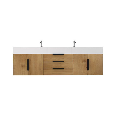 72'' Wall Mounted Double Bathroom Vanity Base Only