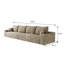 Canapé modulaire 140 po Cloud, canapé modulaire moderne avec assise profonde, canapé rembourré pour la chambre du salon, aucun assemblage requis (tissu en velours côtelé moelleux)-1704574542