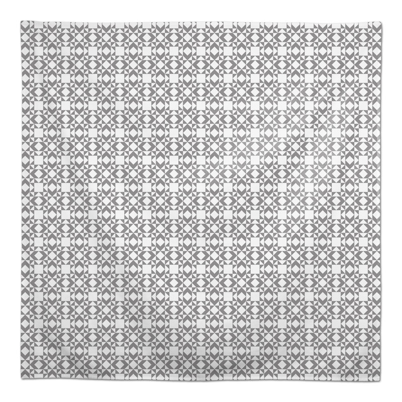 Nappe carrée en polyester à motif géométrique, gris
