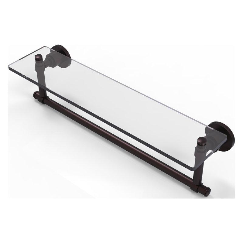 Arviso Bracket Shelf with Towel Bar, Antique Bronze, 22" W x 8" H