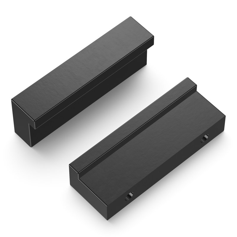 Streamline Collection Rectangular Pull - 1-1/4" Center to Center Cabinet Pull Flat Onyx - Contemporary Hardware for Drawers & Cabinets