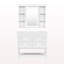 Meuble-lavabo de 36 po avec armoire à pharmacie, armoire à miroir moderne avec tablette réglable, armoire de rangement pour salle de bain à 4 tiroirs, armoire de rangement avec cadre en bois massif-785646505
