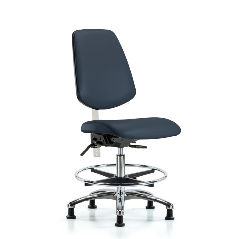 Chaise de dessinateur Miah, Patins, Inclus, Bleu marine
