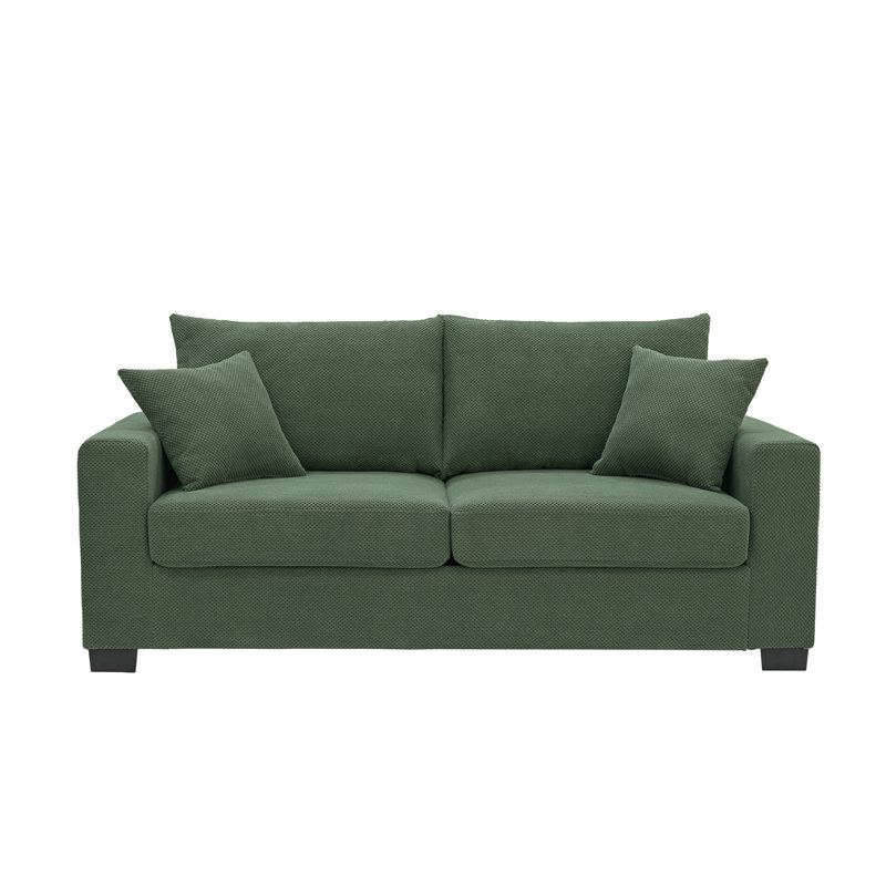 Canapé ou causeuse rembourré Mid-Century, Vert foncé