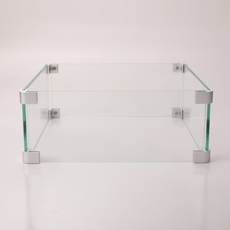 Glass Wind Gurad Square Glass Windshield For Square Fire Table