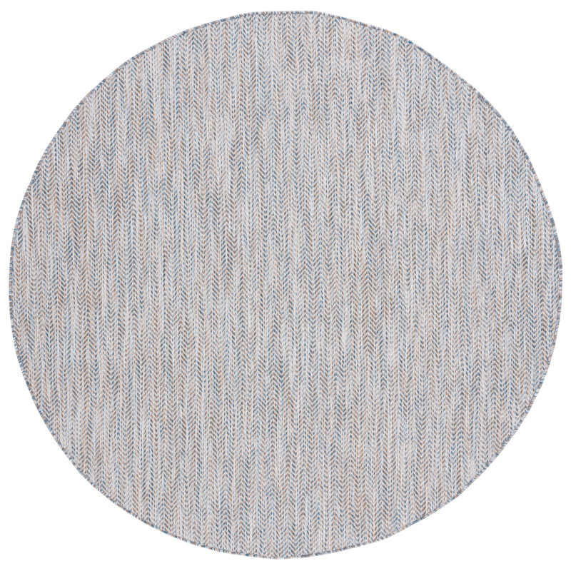 Jebria Performance Chevron Indoor/Outdoor Area Rug, Round 6'7"