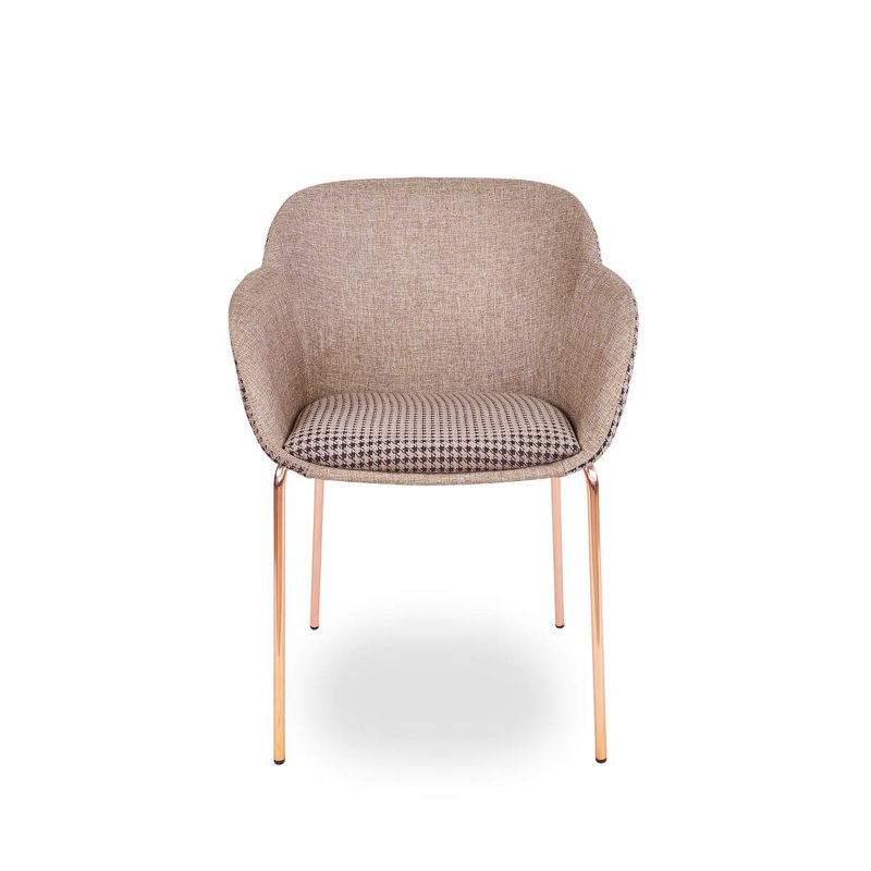 Andersonburg 43cm H Fabric Upholstered Armchair, Gold Brown, Brown