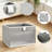 Linen Closet Organizers and Storage Bins, Foldable Basket with Mesh Window for Clothes, Towels, and Toys, 12.75 x 12.75 x 9 Inches, Gray, 4 Pack