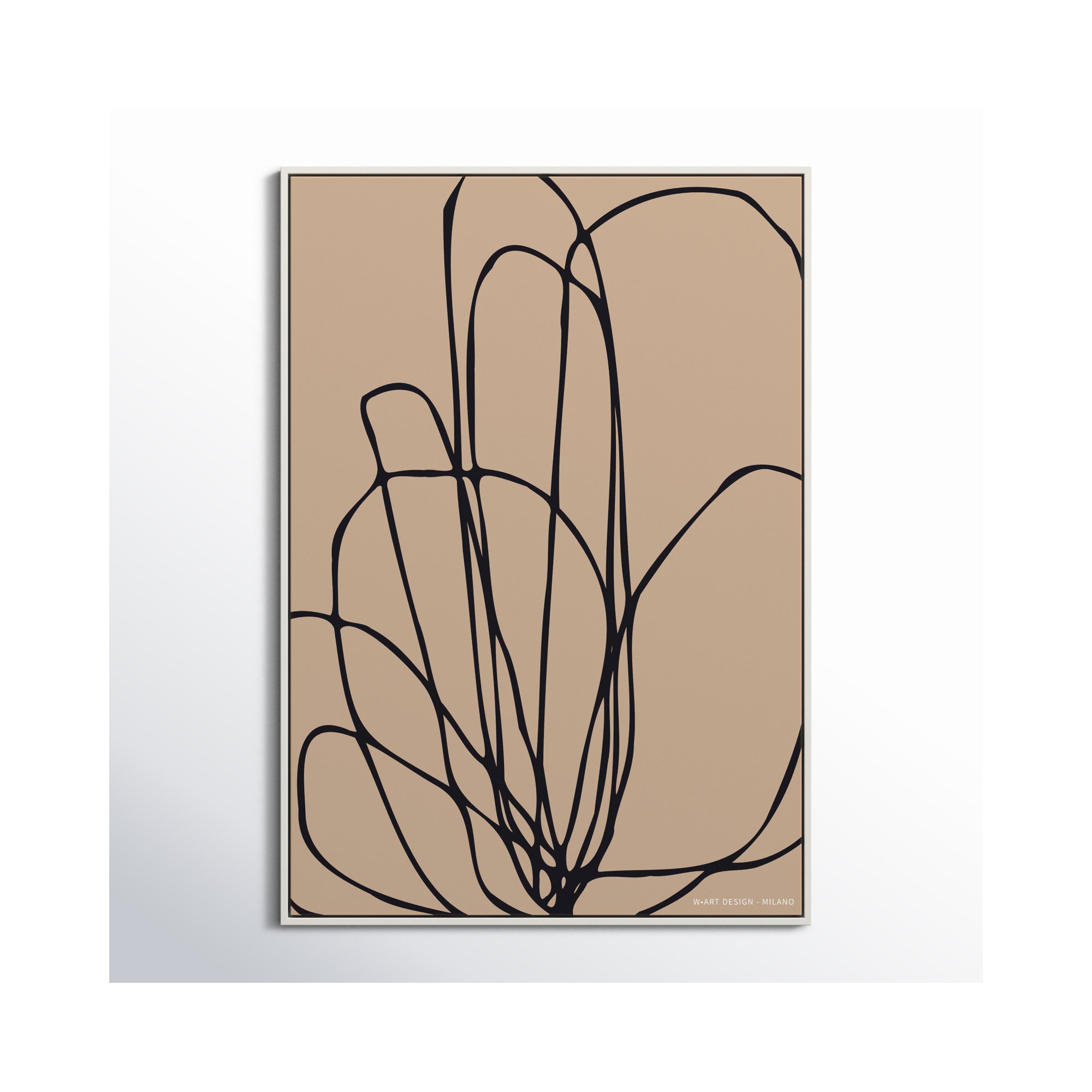 Tracings 3 by Romina Gadler, White Framed Canvas, 50" H x 35" W x 1.25" D