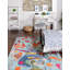 Tapis abstrait bleu / orange -69787014