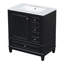 Meuble-lavabo 30 po avec lavabo, une porte avec tablette et trois tiroirs, porte à fermeture douce, noir-1311338092