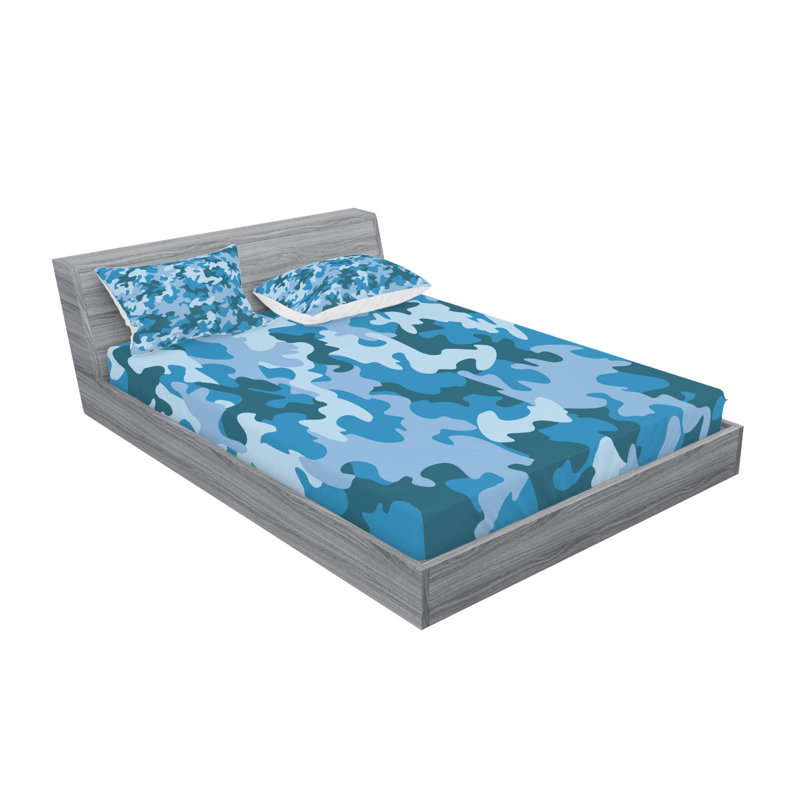 Microfiber Camouflage Sheet Set, Full Sheet Set with Fitted Sheet