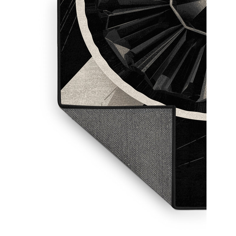 Tapis doux et moelleux à motif géométrique noir et chic, 2 x 4