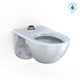 Tornado Flush Commercial Flushometer Wall-Mounted Toilet, Elongated, Cotton White