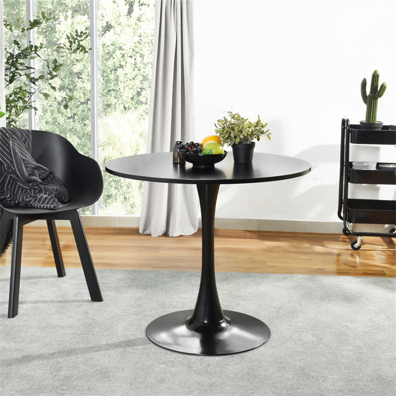 Table de salle à manger moderne 31,5 "avec plateau rond et base piédestal