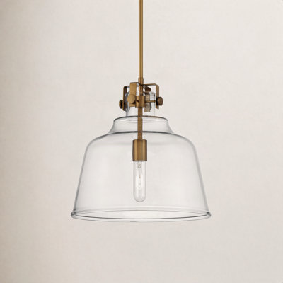 Zander Single Light Glass Steel Dimmable Pendant