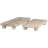 Mango Wood Beaded Decor Light Brown Tray with Large Ball Feet Set