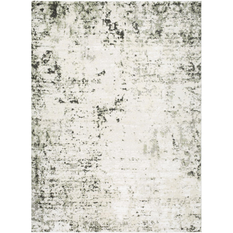 Rectangle Machine Woven Polyester Area Rug in Light Beige/Gray, Rectangle 7'10" x 10'