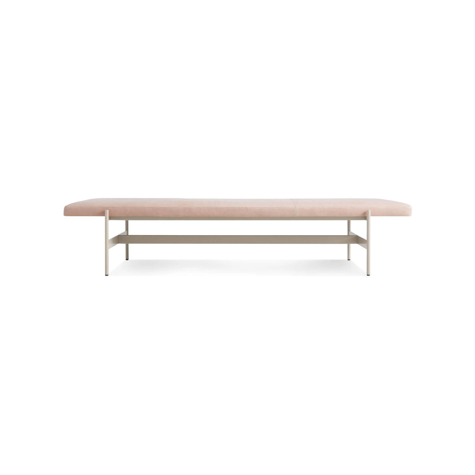 Daybench Genuine Leather Bench, Blush, Putty, 14" H x 75" W x 24" D