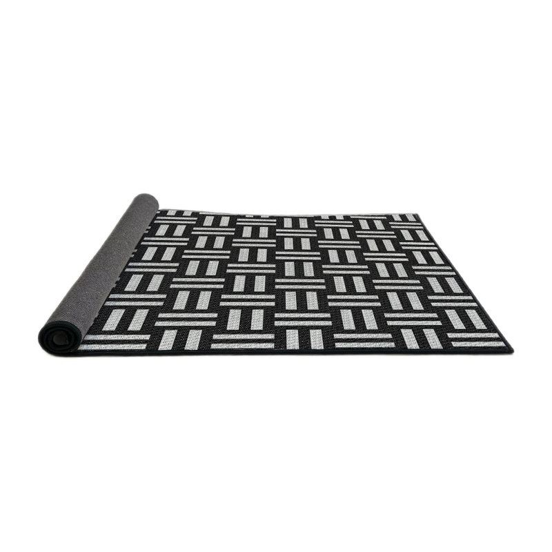 Tapis noir/blanc à motifs Izzo, Rond 5 pi
