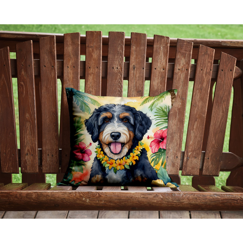 Coussin Bernedoodle, H 14 po x l 14 po