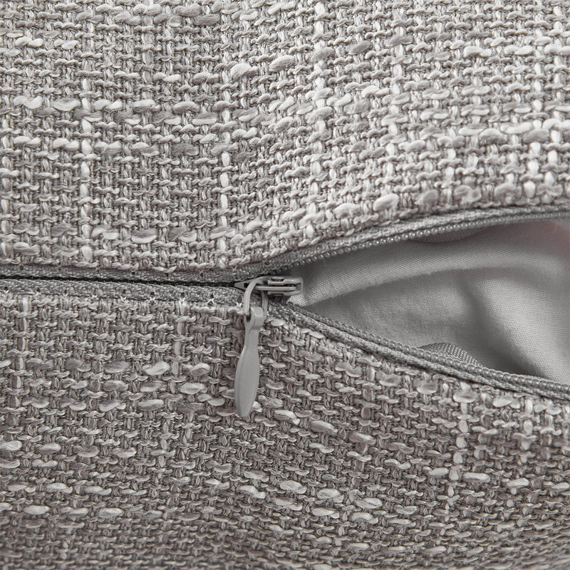 Ensemble de 2 taies d'oreiller carrées Linen Texture, 18 po x 18 po, gris
