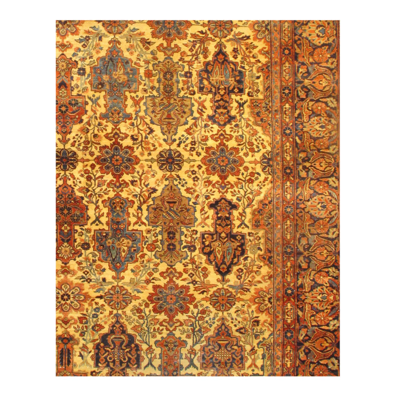 Tapis de surface noué la brun 10 pi 3 po x 13 pi 1 po one-of-kind Hafiz