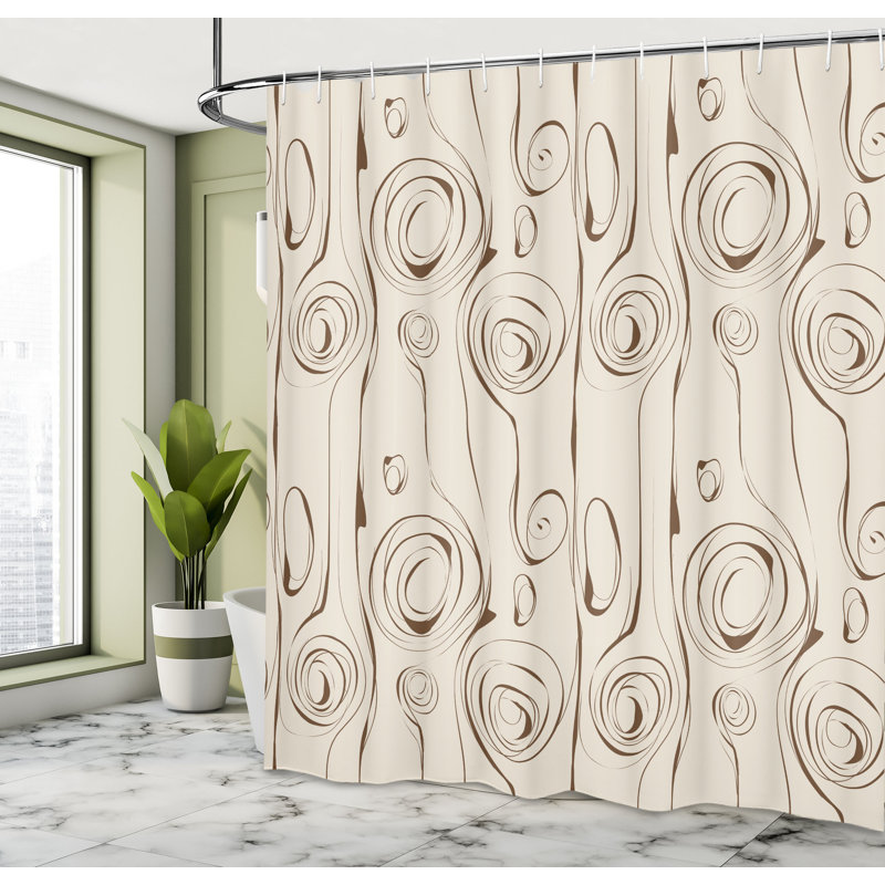 Ivy Bronx Contemporary Shower Curtain Scribble Spirals, 70''H x 69''W