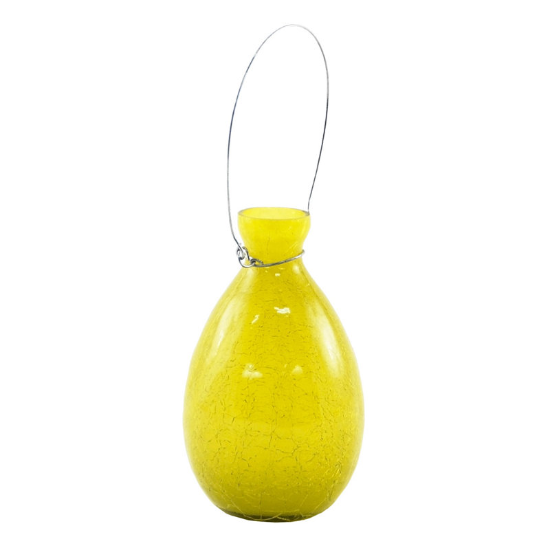 Sanora Glass Table Vase, Yellow, 7" H x 4.25" W x 4.25" D