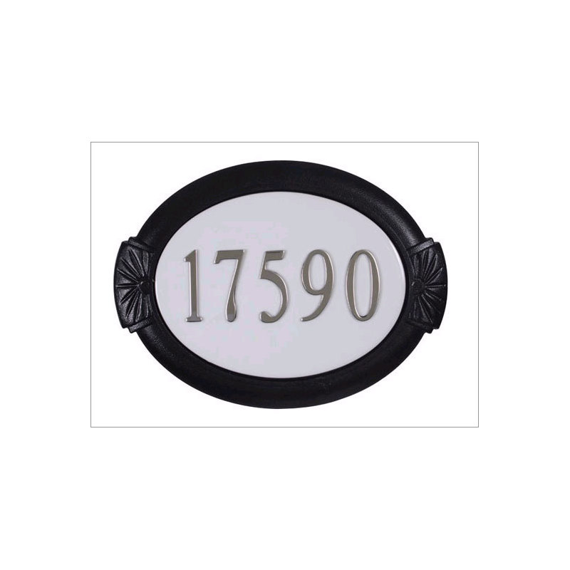 Plaque d’adresse murale sur 1 ligne Classic, Blanc