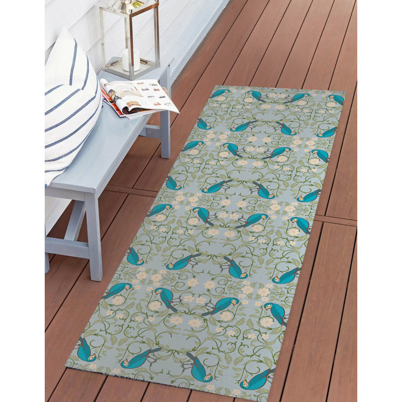 Tweetie Soft Step Outdoor Area Rug, Blue, Runner 8' x 2'6