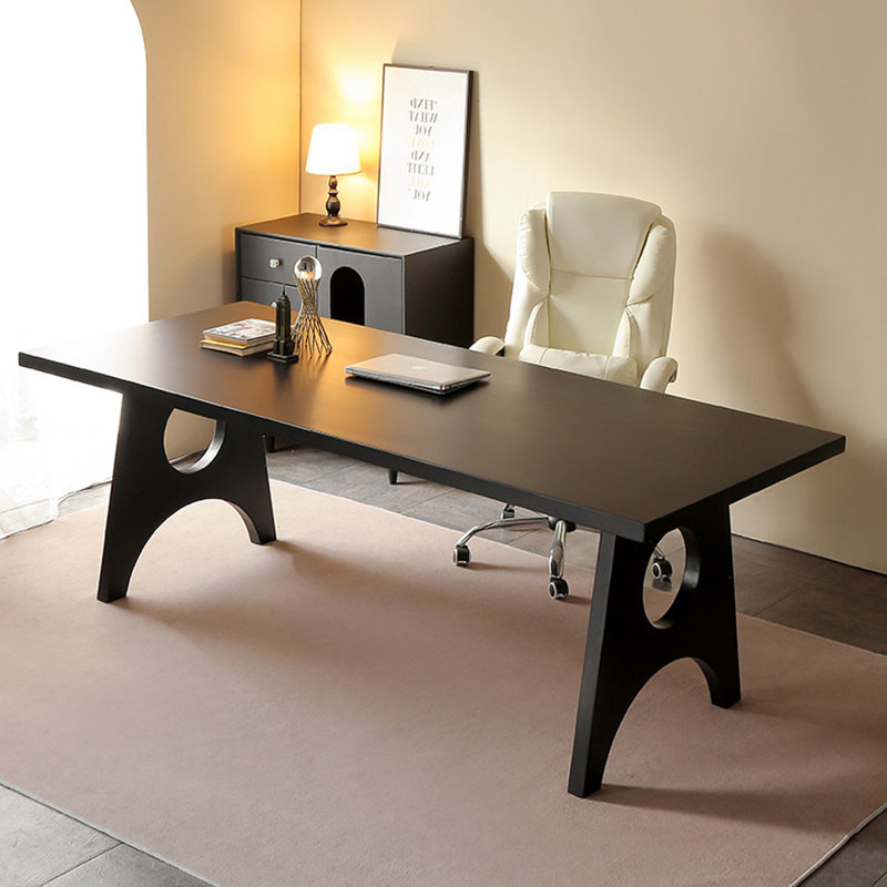 Bureau en bois de frêne noir Modern Creative Design, H 29,52 po x l 86,61 po x P 31,49 po