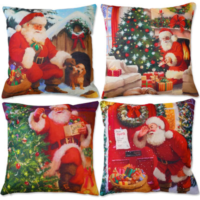 Red Santa Square Cushion