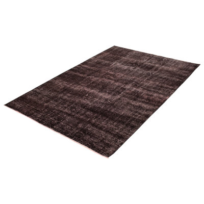 Tapis noir en laine noué à la main de conception unique 2000S 6 pi 8 po x 9 pi 11 po Ohran