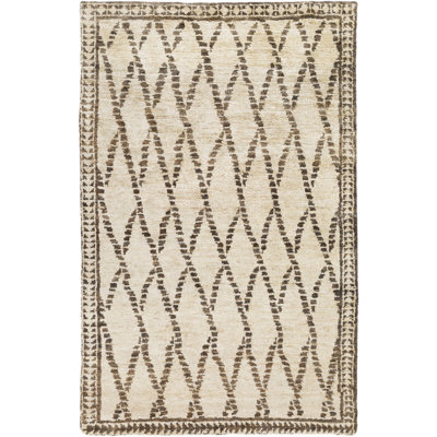 Tapis beige / brun à motif géométrique Aljona