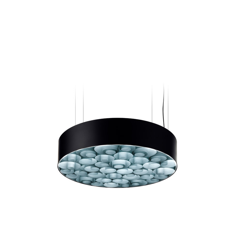 Spiro LED Chandelier, 5.9" H x 29.5" W x 29.5" D, Black, Sea Blue