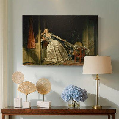 Le baiser volé (Le Baiser à la dérobée) - Jean-Honoré Fragonard - Toile tendue avec châssis-c. 1787-1788
