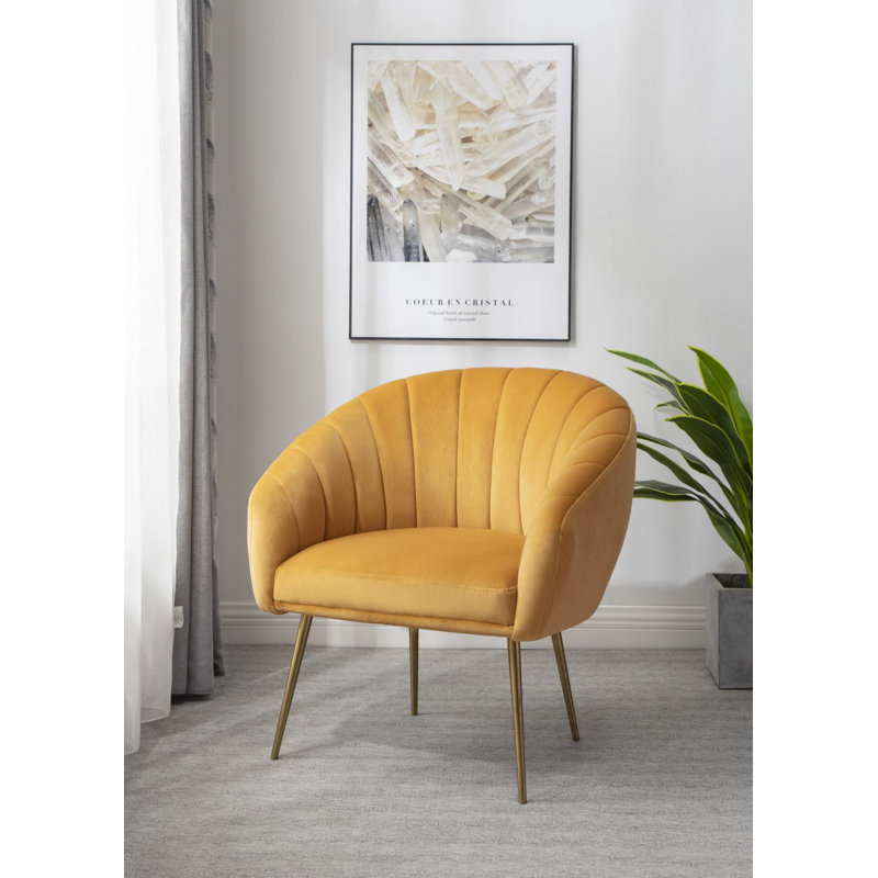 Jaylynn Velvet Accent Chair, Yellow