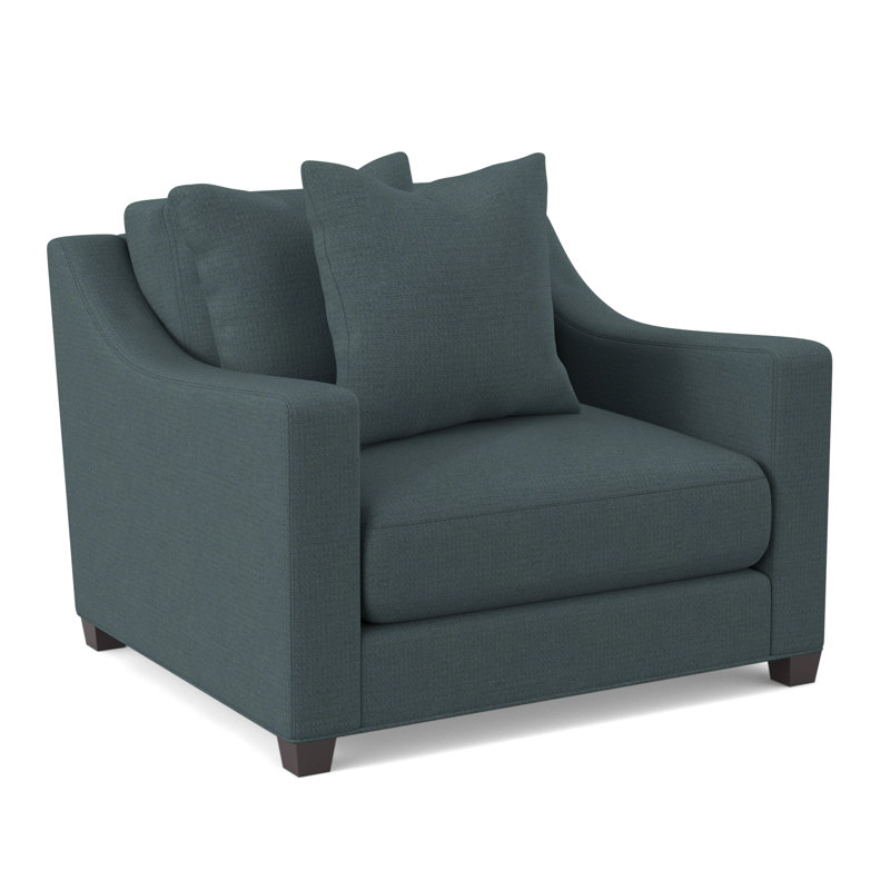 Fauteuil en polyester l 45 po Zoraya, Microfibre performance gitane bleu gitan